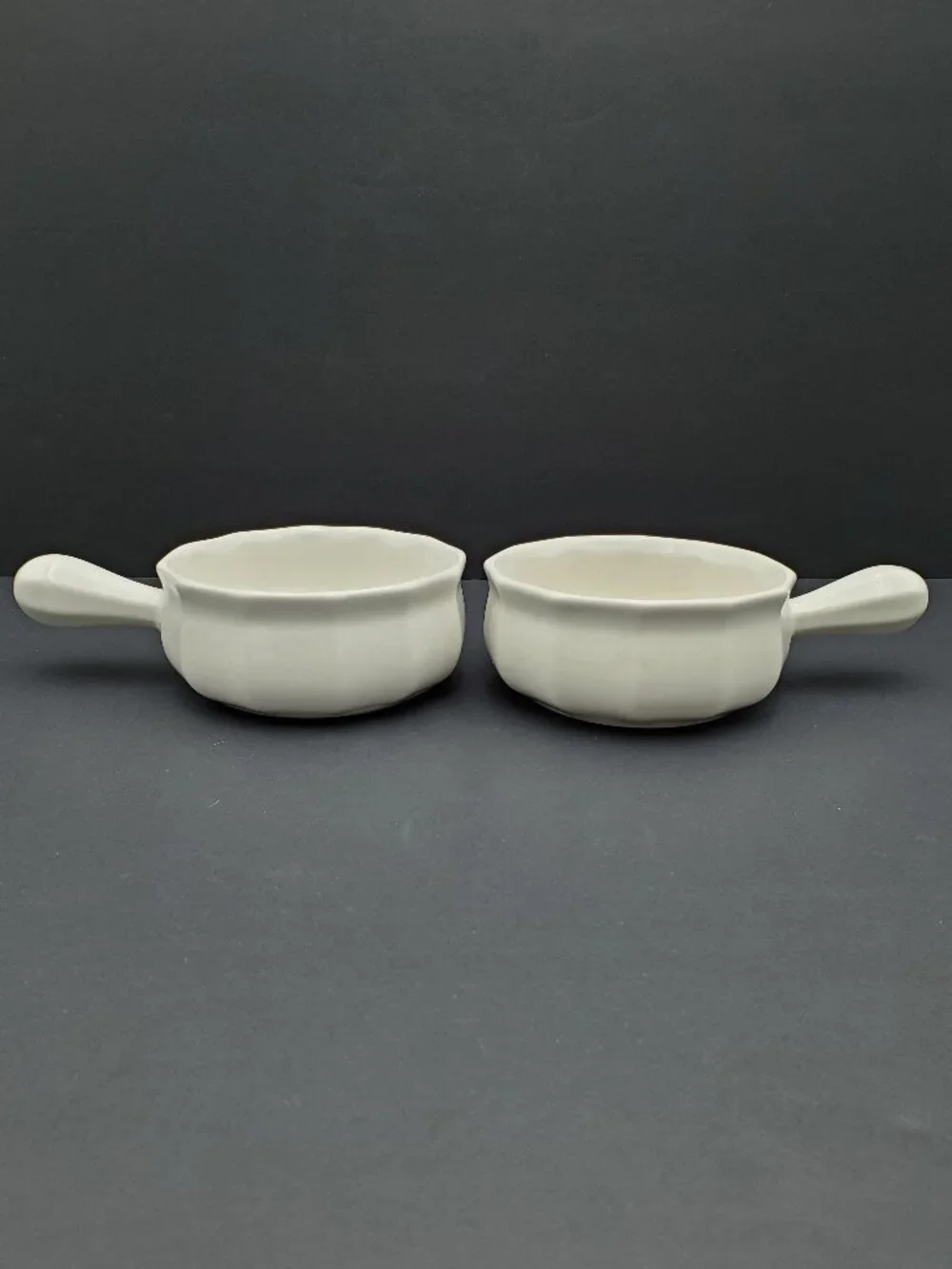 Pfaltzgraff Heritage White Onion Soup Bowls Handled Soup Chowder Chili Bowls